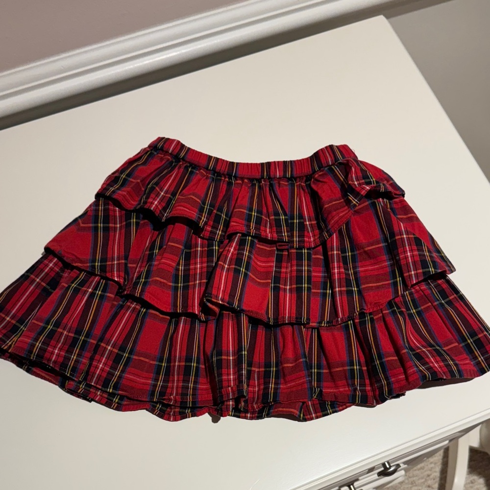 Crewcuts Red Plaid Ruffle Mini Skirt